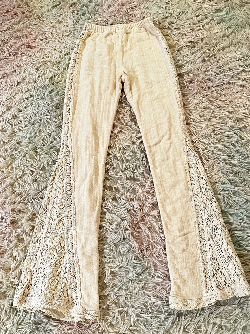 New Le Petit Trou Cotton Gauze Flare Pants Size Small